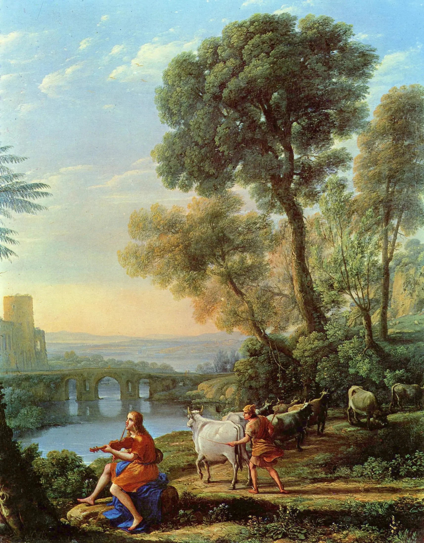 Paysage avec Apollon gardant les troupeaux d’Admetus - Claude Lorrain image 1 tableau peint à l’huile sur toile
