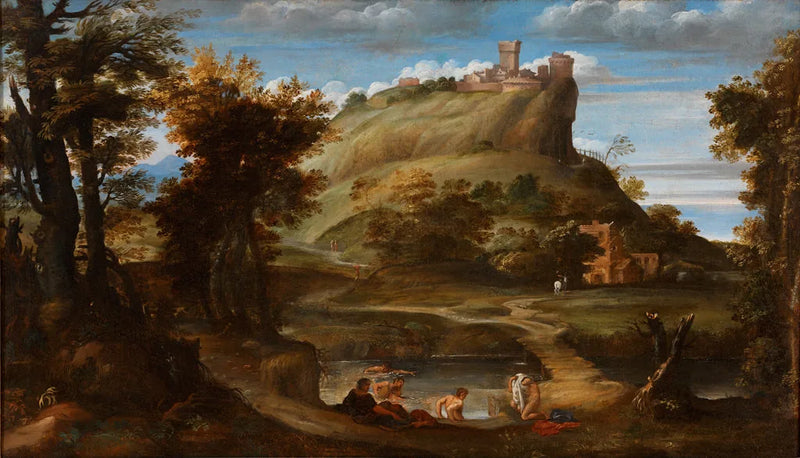ทัศนียภาพพร้อมนักว่ายน้ำ - Domenichino
