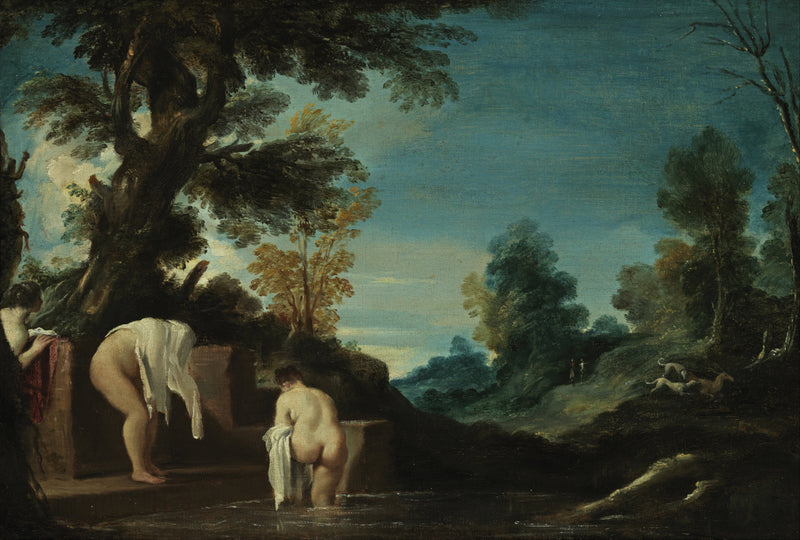 ทัศนียภาพพร้อมนักอาบน้ำ - Guercino
