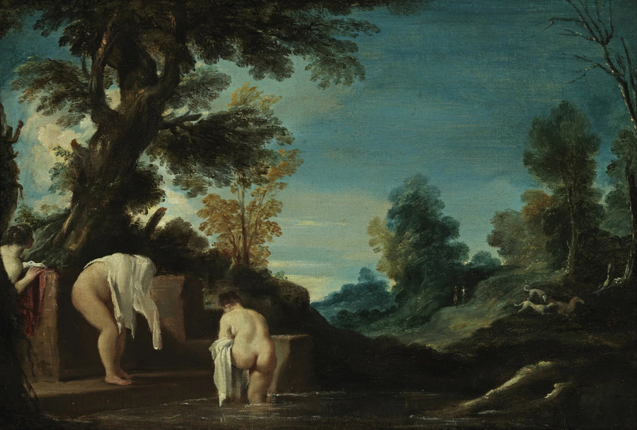 ทัศนียภาพพร้อมนักอาบน้ำ - Guercino
