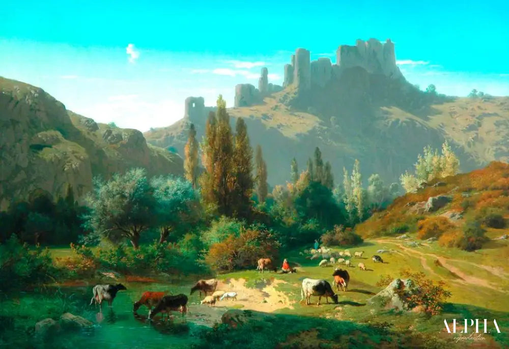 Landscape with Cattle - Rosa Bonheur - Reproductions de tableaux et peintures haut de gamme