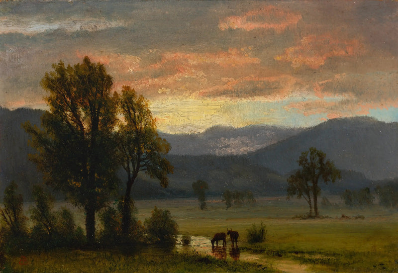 ทัศนียภาพพร้อมปศุสัตว์ - Albert Bierstadt