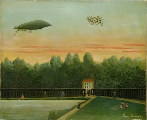 ทัศนียภาพพร้อมเรือบรรทุกอากาศ République และเครื่องบิน Wright - อองรี รูโซ