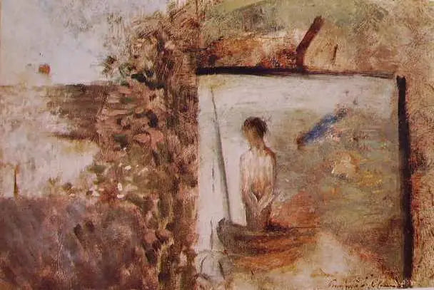 ทิวทัศน์กับ ''ชาวประมงผู้ยากจน'' ของ Puvis de Chavannes - Georges Seurat