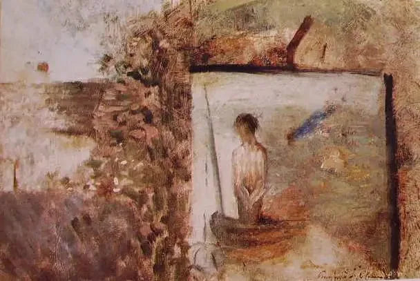 ทิวทัศน์กับ ''ชาวประมงผู้ยากจน'' ของ Puvis de Chavannes - Georges Seurat
