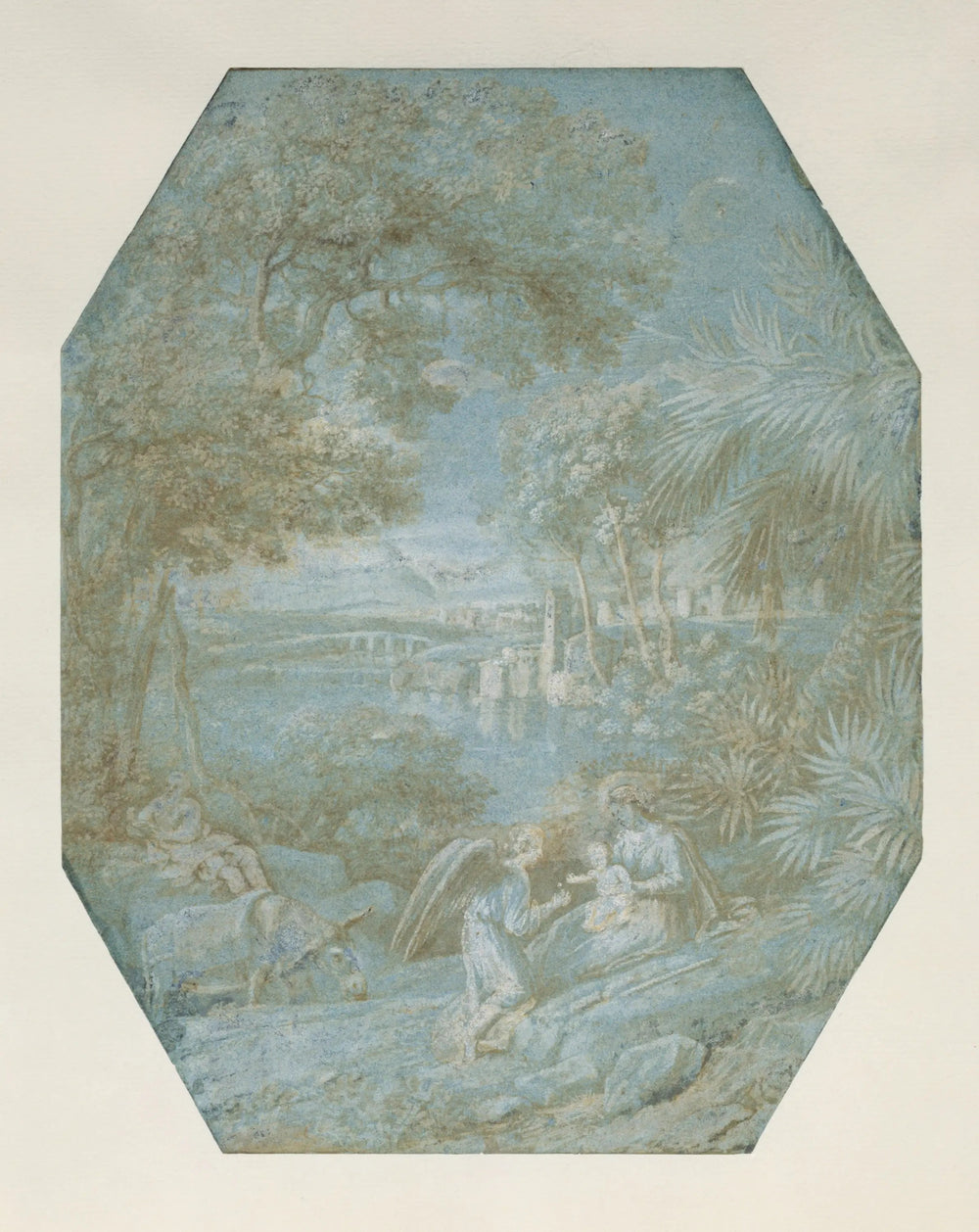 Paysage avec le repos pendant la fuite en Égypte - Claude Lorrain - Alpha Reproduction