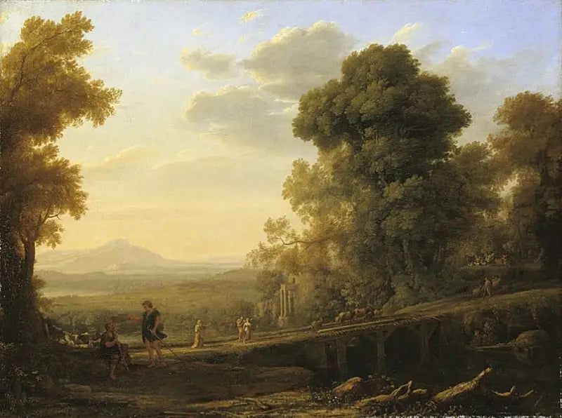 ทัศนียภาพพร้อม Rebecca ลากลับจากพ่อของเธอ - Claude Lorrain