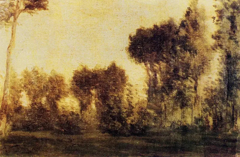 Paysage avec rideau d'arbres - Paul Gauguin image 1 copie de tableau peinte à la main