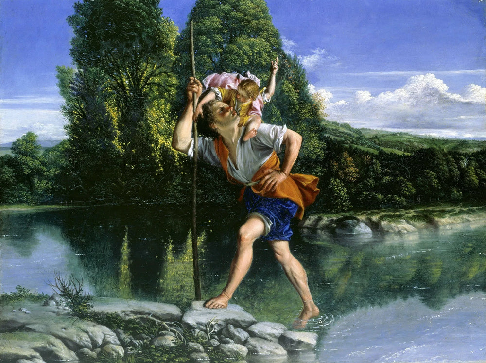 Paysage avec Saint Christophe - Orazio Gentileschi image 1 copie de tableau peinte à la main