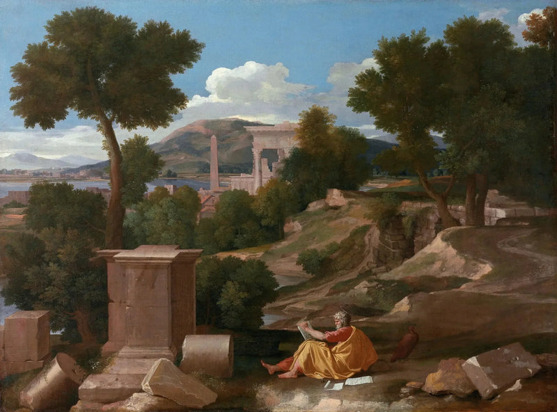 ทัศนียภาพพร้อมนักบุญยอห์นแห่งพาโทรม - Nicolas Poussin