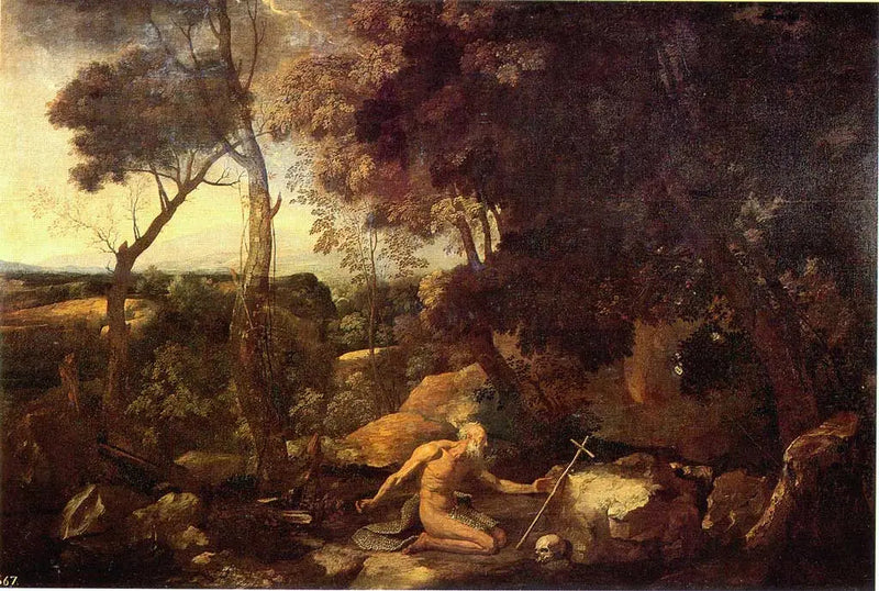 ทัศนียภาพพร้อมนักบุญเปาโลนักบวชเงา - Nicolas Poussin