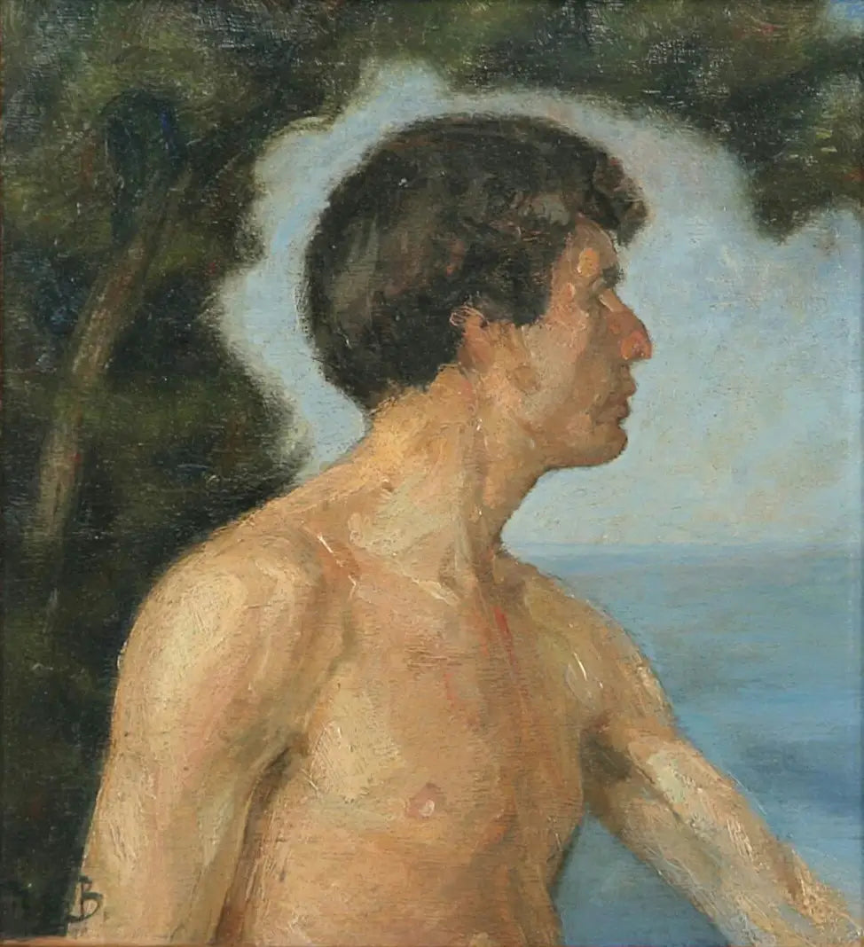 Paysage avec un homme. - H. A. Brendekilde - Alpha Reproduction