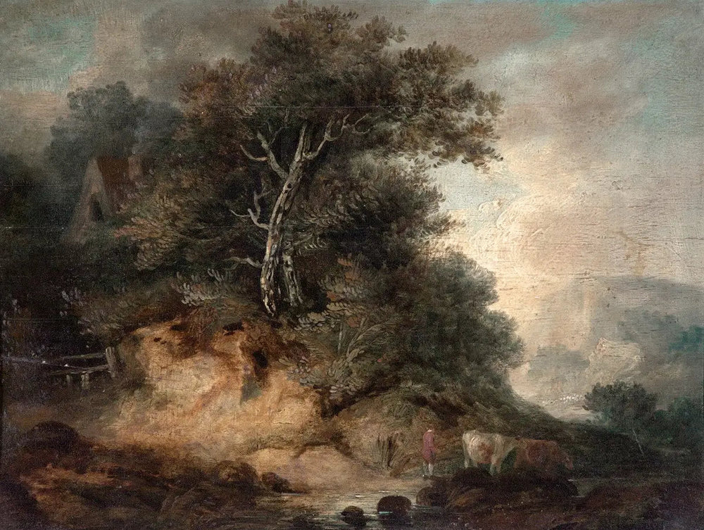 Paysage avec un paysan conduisant du bétail - Thomas Gainsborough - Alpha Reproduction