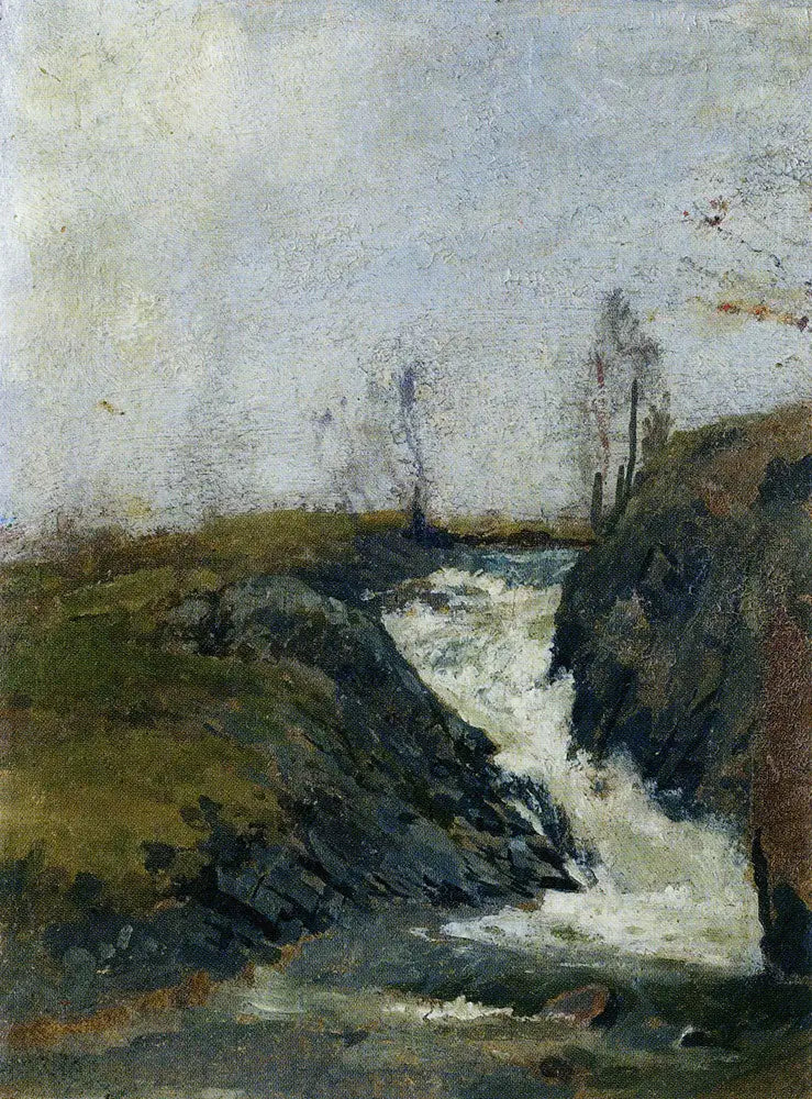 Paysage avec une petite cascade - Edvard Munch image 1 reproduction réalisée par Alpha Reproduction