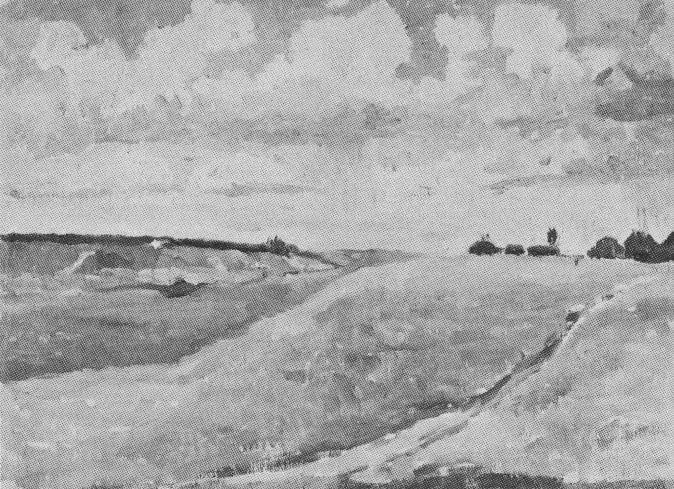 Paysage, champs - Kazimir Malevich image 1 copie peinte à la main à l’huile