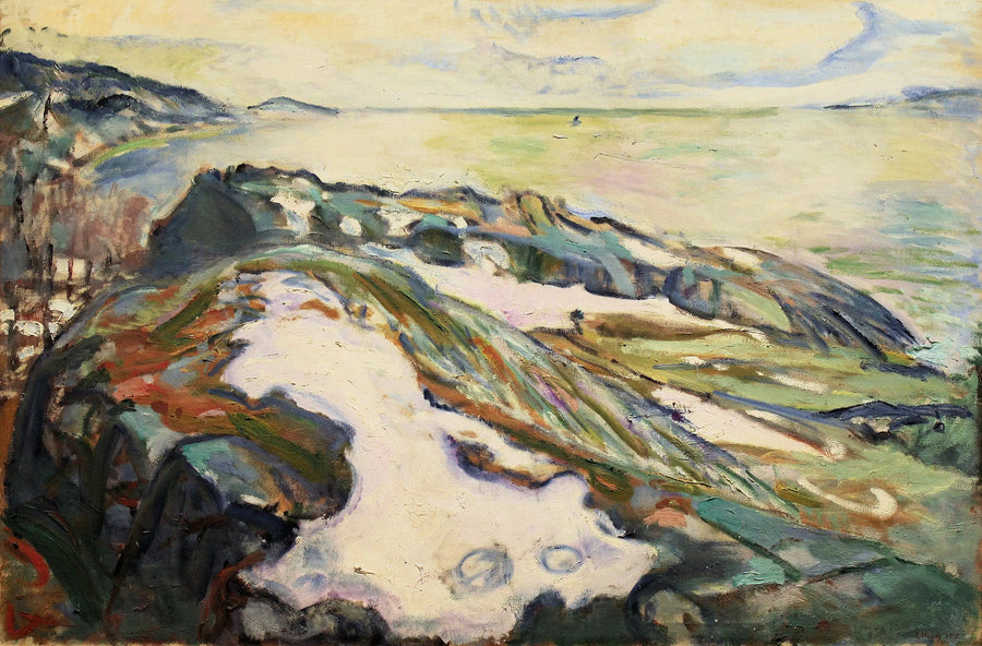 ทิวทัศน์ชายฝั่งของ Hvitsten - Edvard Munch