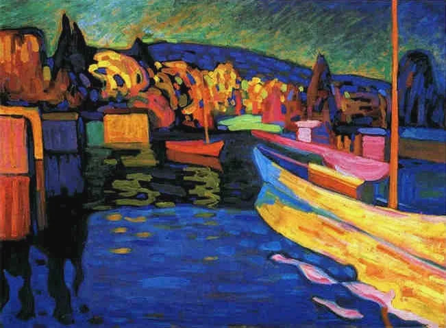 Paysage d'automne avec canots - Vassily Kandinsky image 1 tableau peint à l’huile sur toile