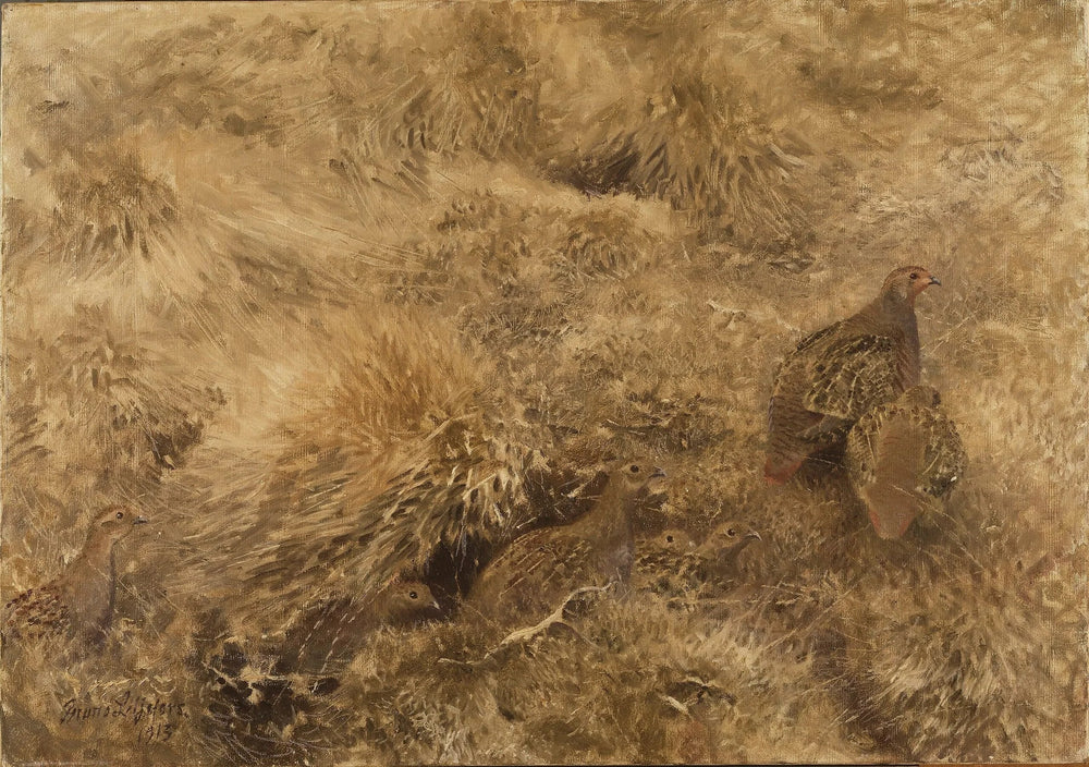Paysage d'automne avec des perdrix - Bruno Liljefors