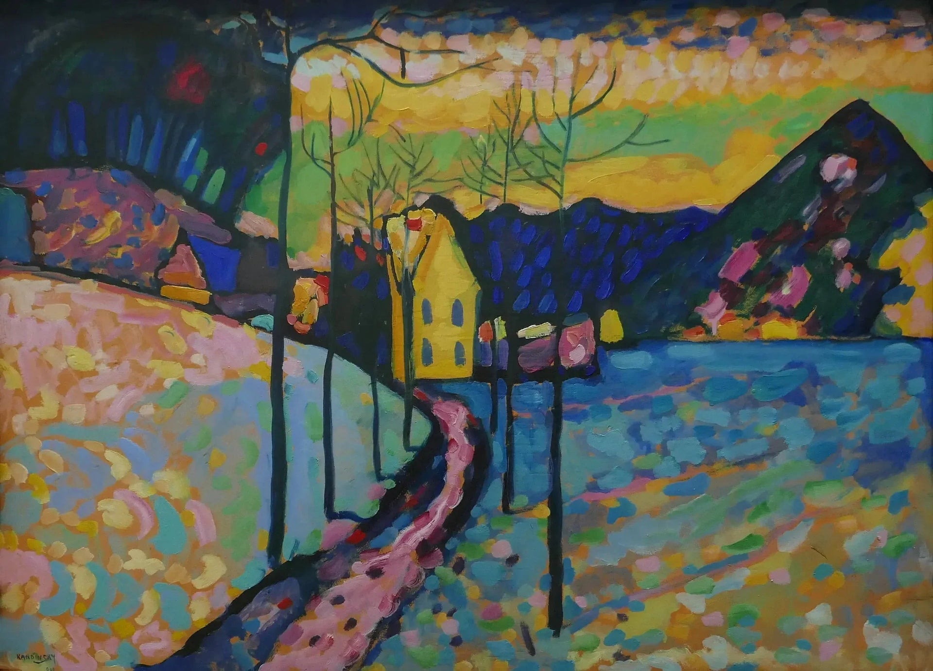 Paysage d'hiver - Vassily Kandinsky image 1 copie peinte à la main à l’huile