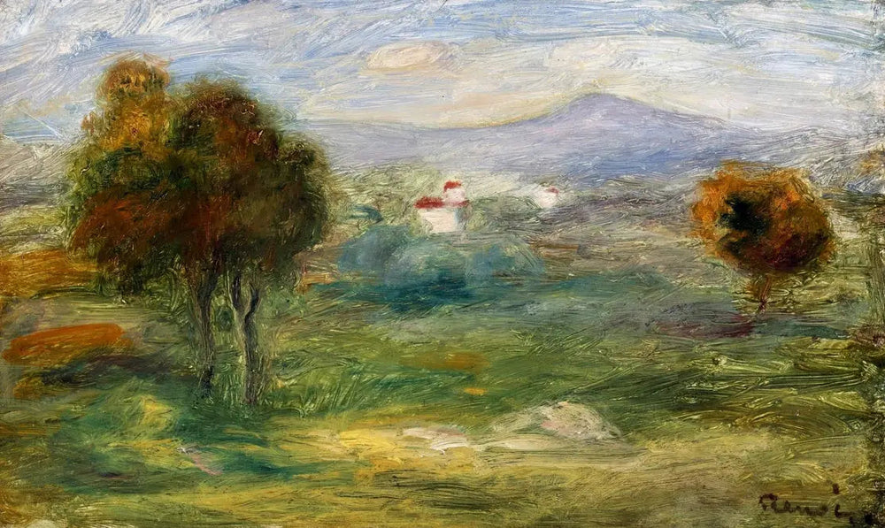 Paysage de Cros-de-Cagnes. - Pierre-Auguste Renoir image 1 reproduction artisanale de tableau