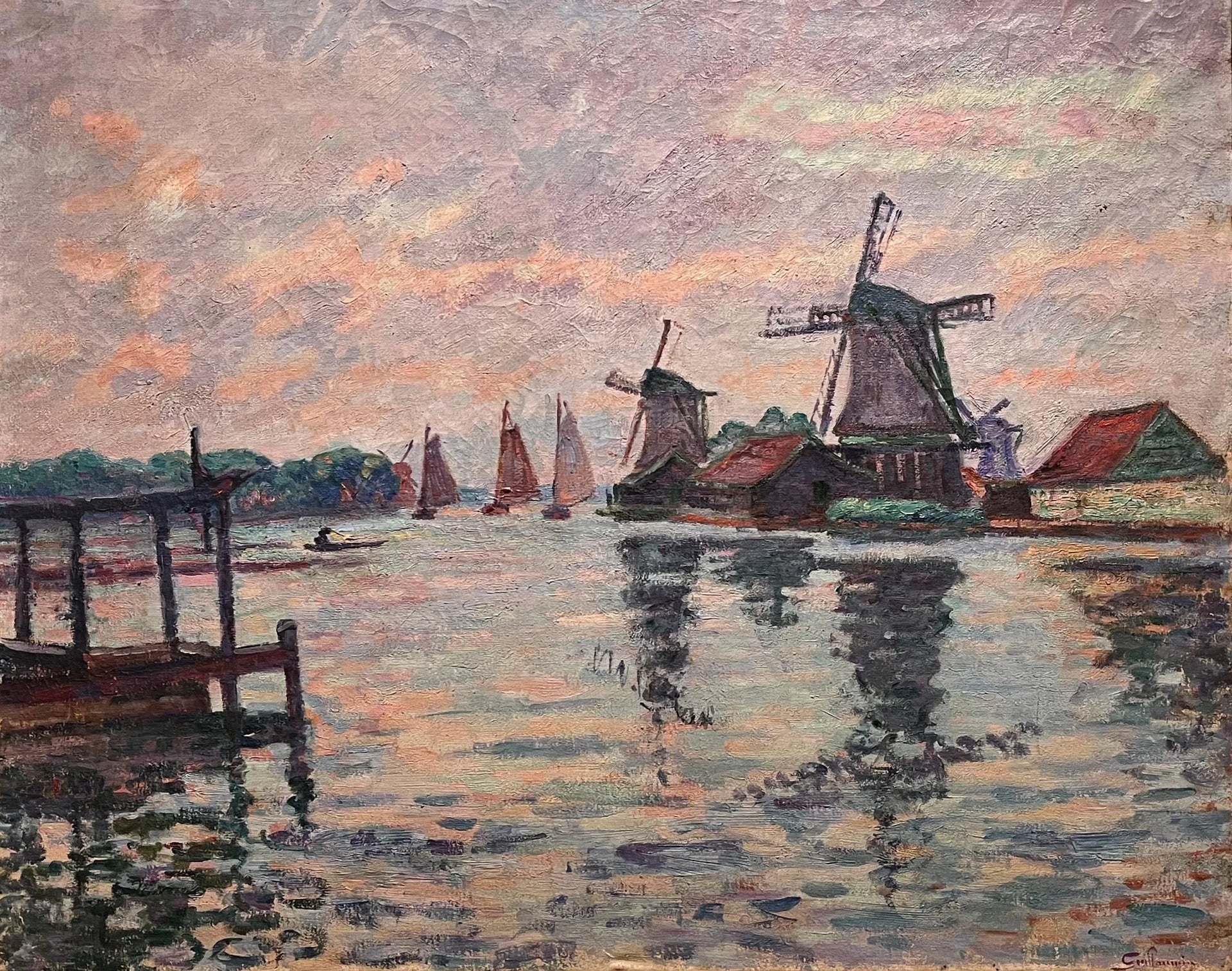 Paysage de Hollande - Armand Guillaumin image 1 reproduction artisanale de tableau