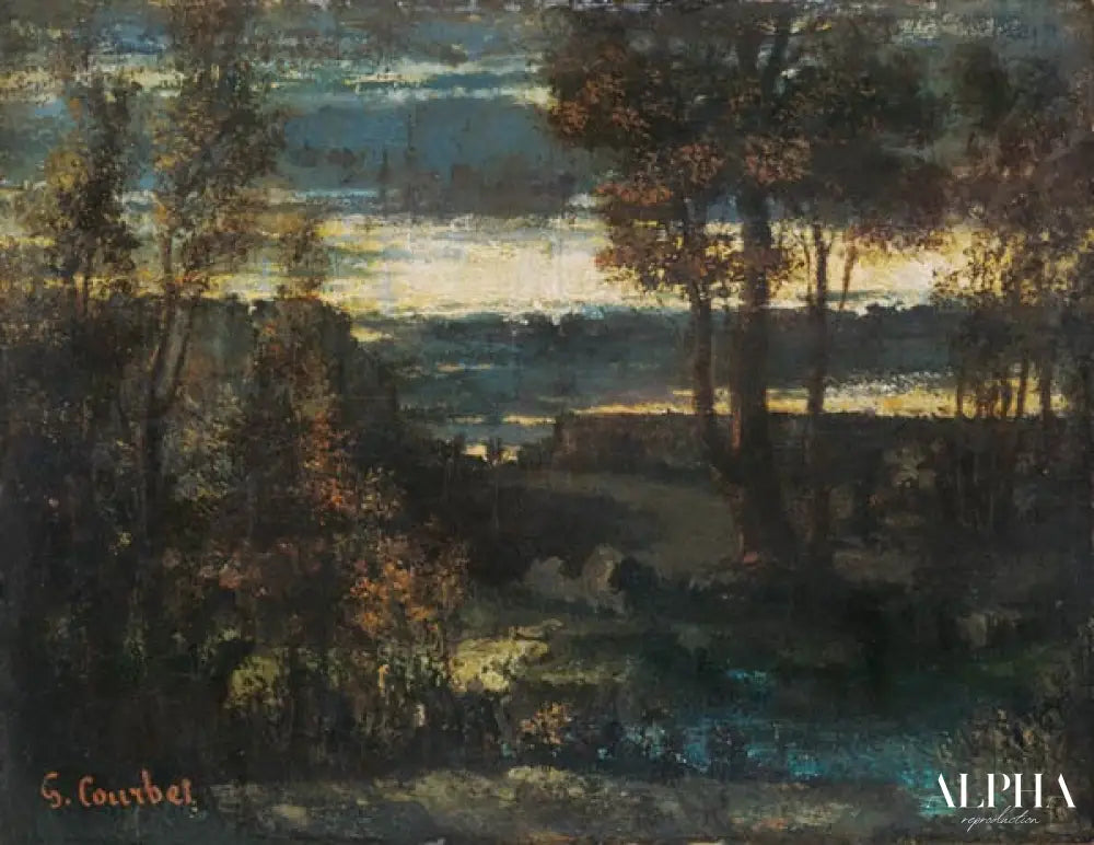 Paysage du soir - Gustave Courbet - Reproductions de tableaux et peintures haut de gamme