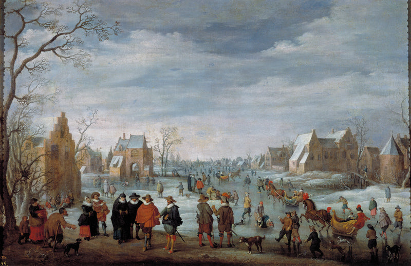 Paysage d'hiver avec patineurs - Joost Cornelisz. Droochsloot