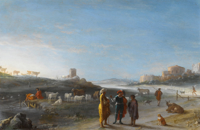 Paysage à l'italienne avec un sujet de l'Ancien Testament - Cornelis van Poelenburgh