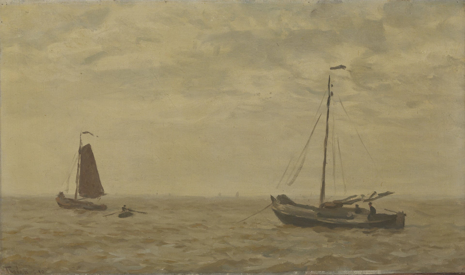 Paysage marin avec bateaux de pêche - Willem Bastiaan Tholen