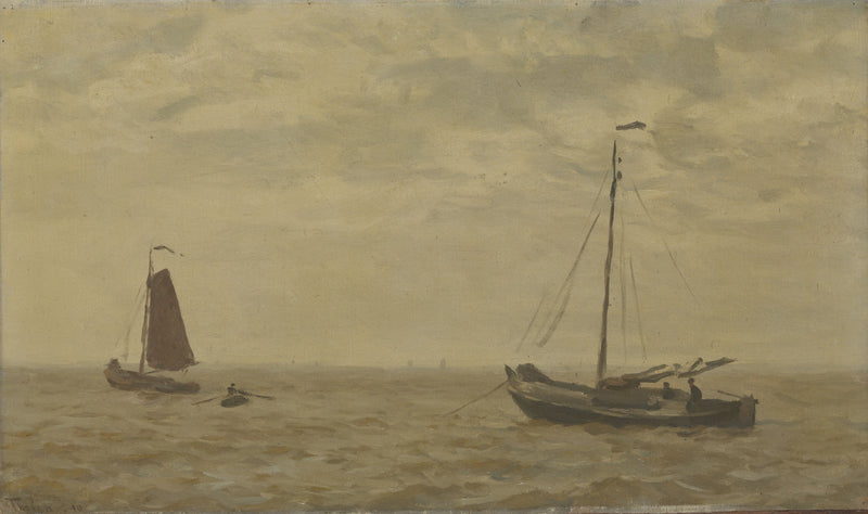 Paysage marin avec bateaux de pêche - Willem Bastiaan Tholen
