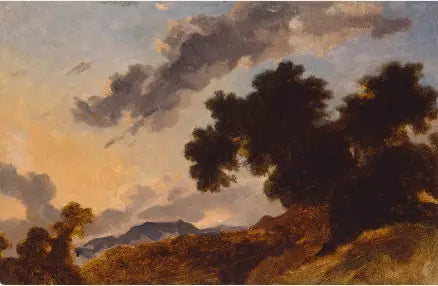 Paysage montagneux au coucher du soleil - Jean-Honoré Fragonard image 1 tableau peint à l’huile sur toile