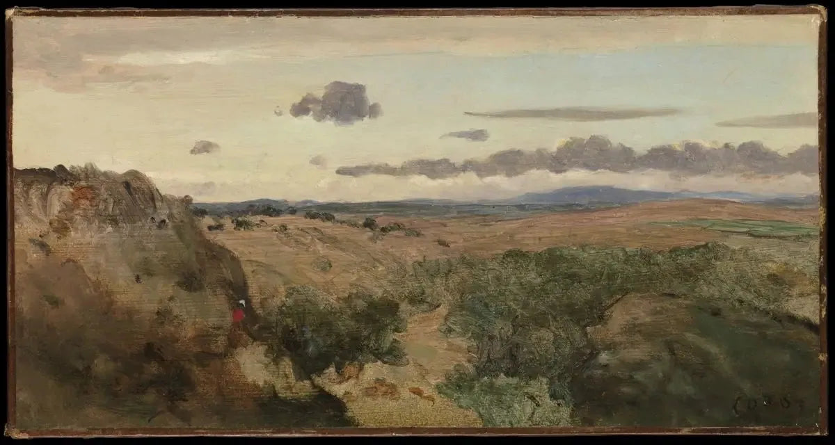 Paysage montagneux - Jean-Baptiste Camille Corot image 1 copie de tableau peinte à la main