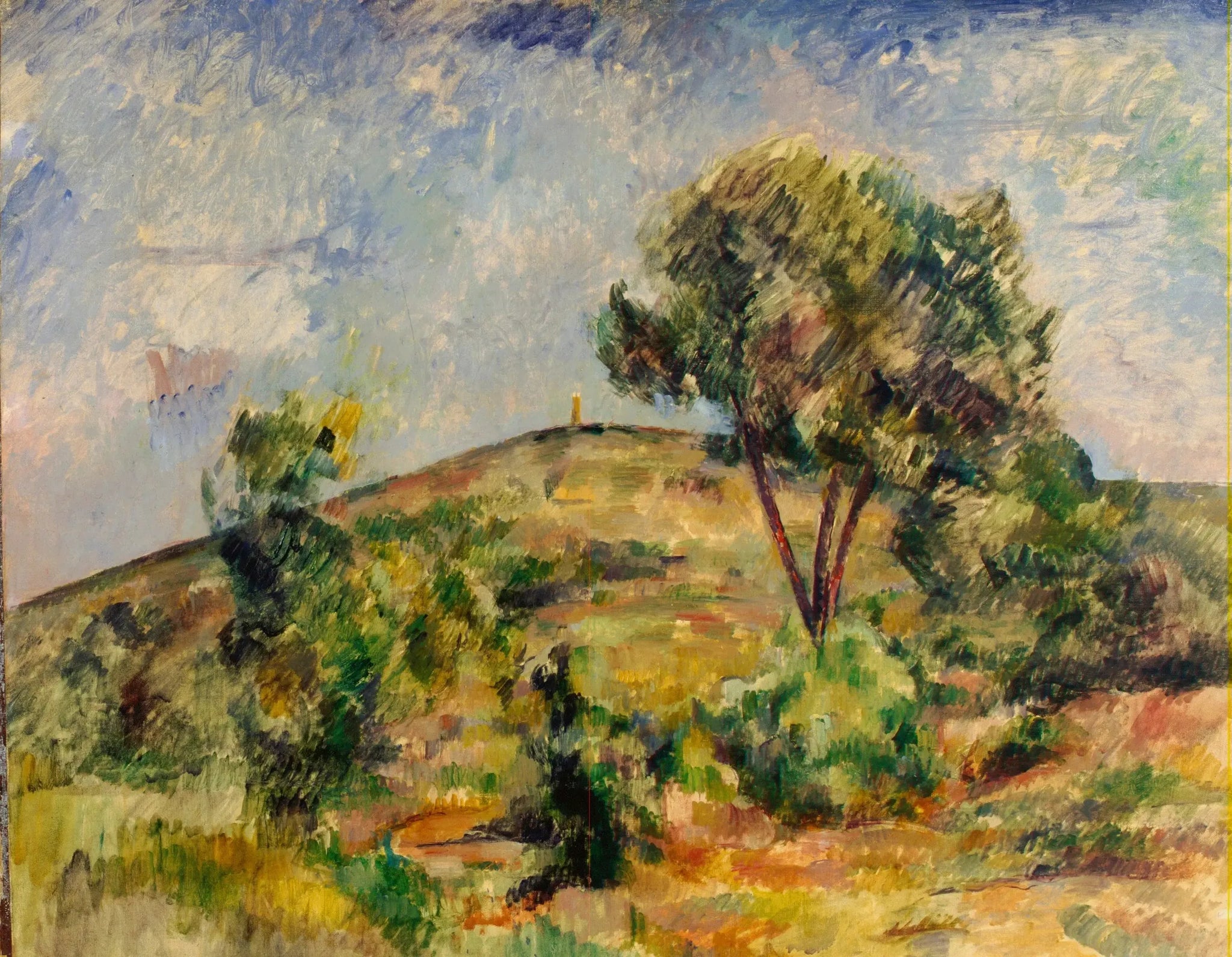 Paysage près d'Aix avec la tour de César - Paul Cézanne image 1 reproduction artisanale de tableau