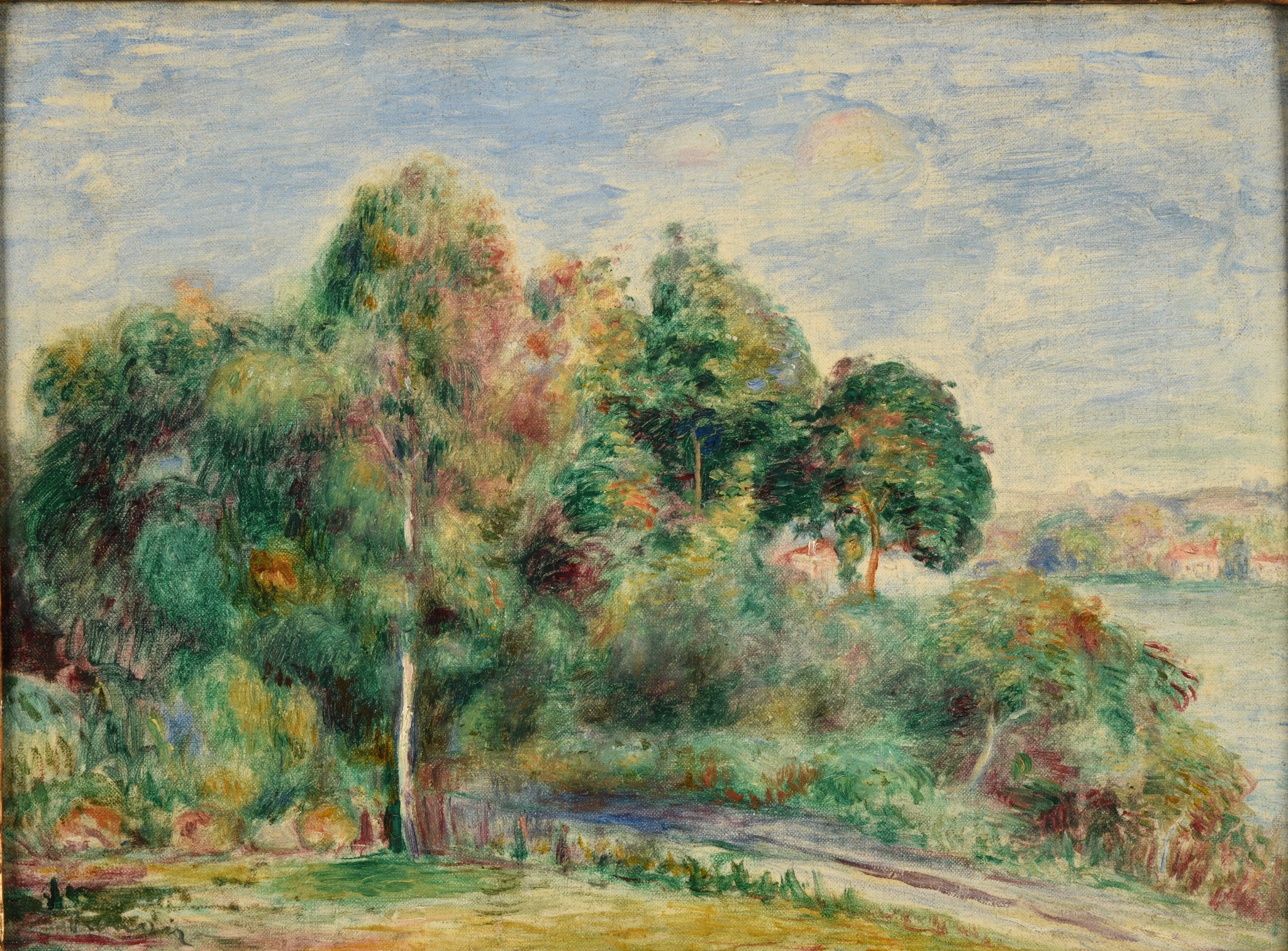 Paysage de Renoir, vers 1890, musée des Beaux-Arts de Reims 949.1.61 – reproduction peinture à l’huile sur toile