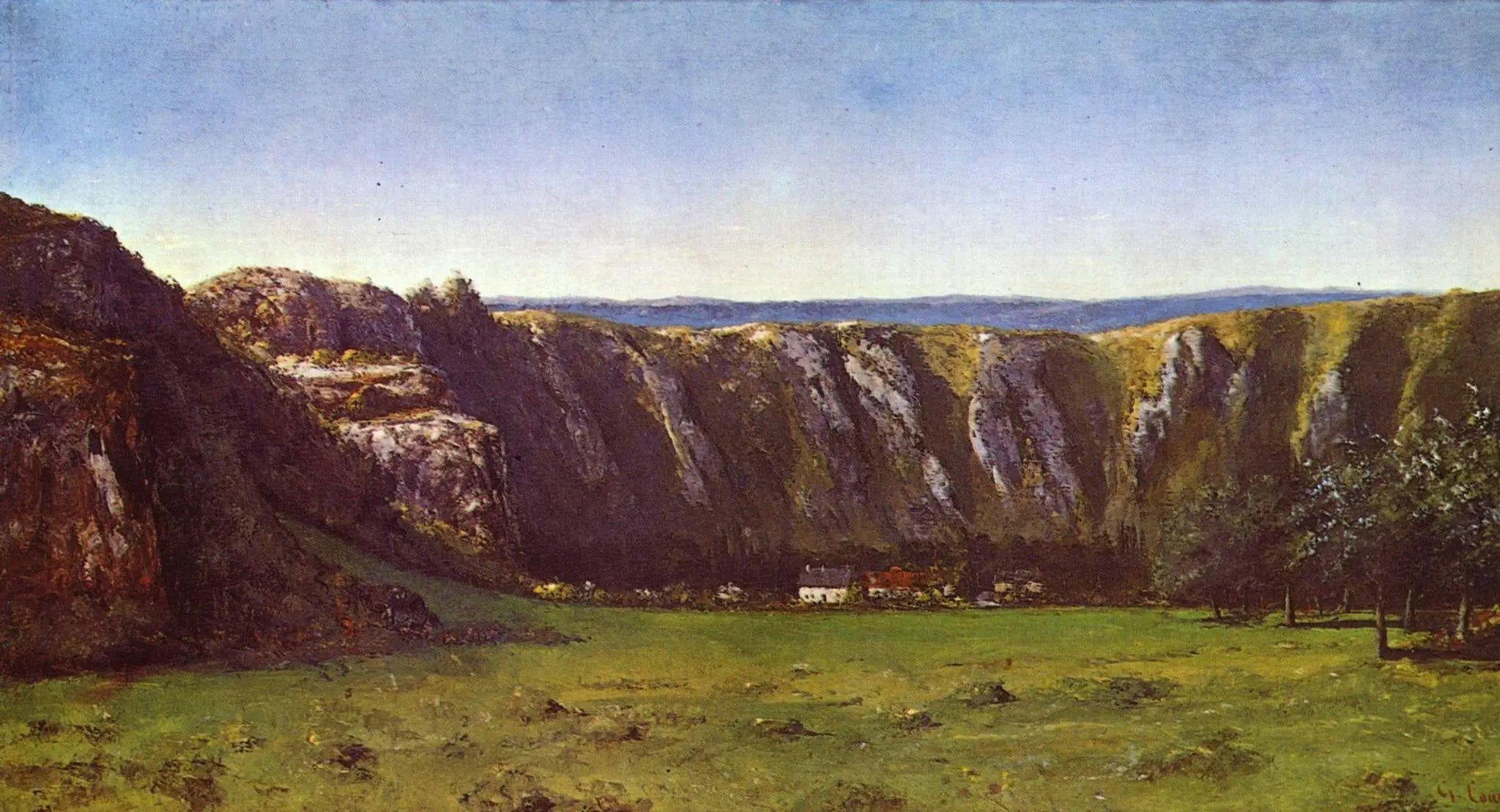 Paysage rocheux aux environs de Flagey - Gustave Courbet image 1 reproduction de peinture à l’huile