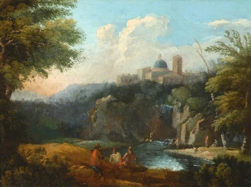 Paysage sauvage avec un château sur un éperon rocheux - Salvator Rosa