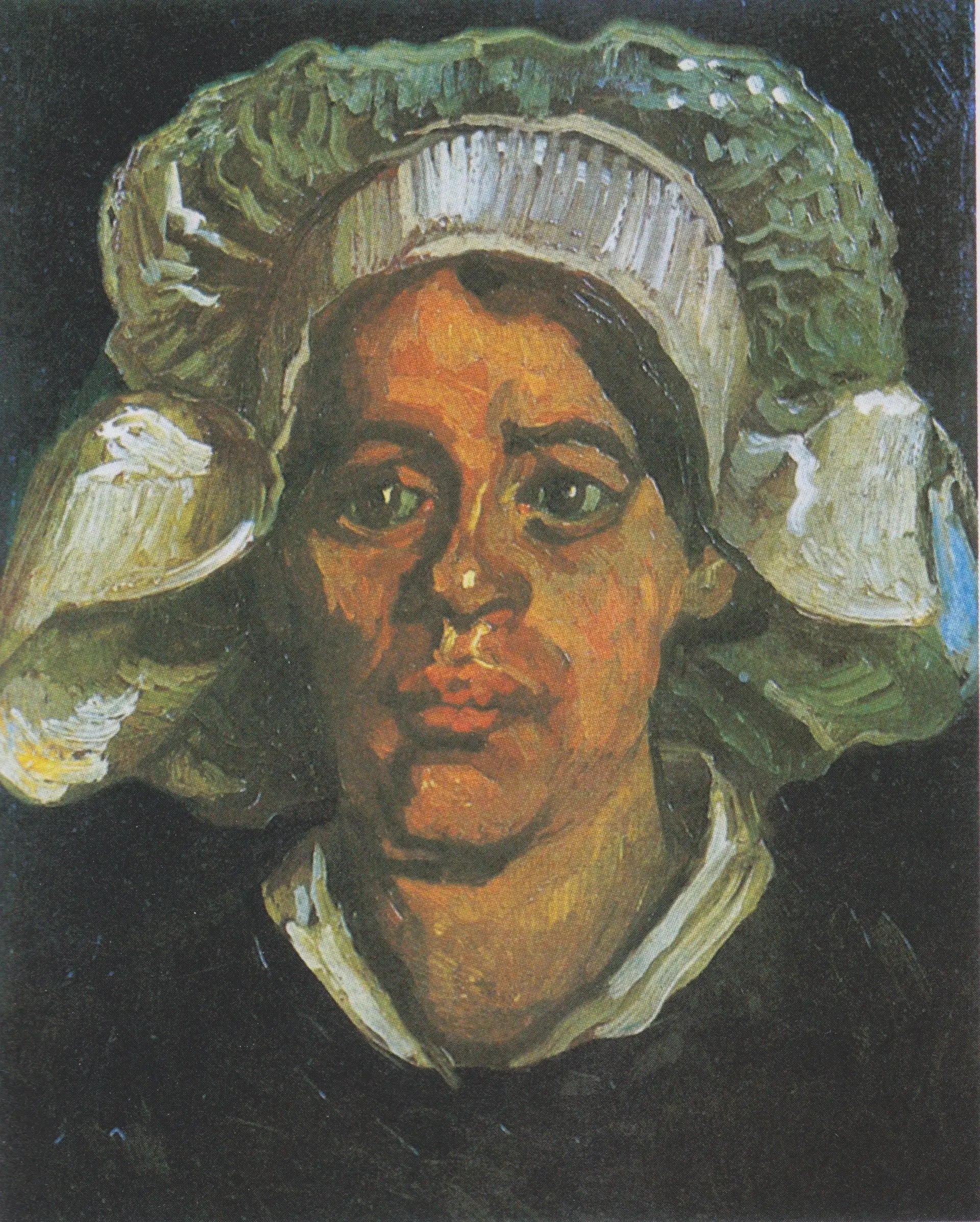 Reproduction du tableau « Paysanne au bonnet blanc - Vincent van Gogh » par Alpha Reproduction en peinture à l’huile