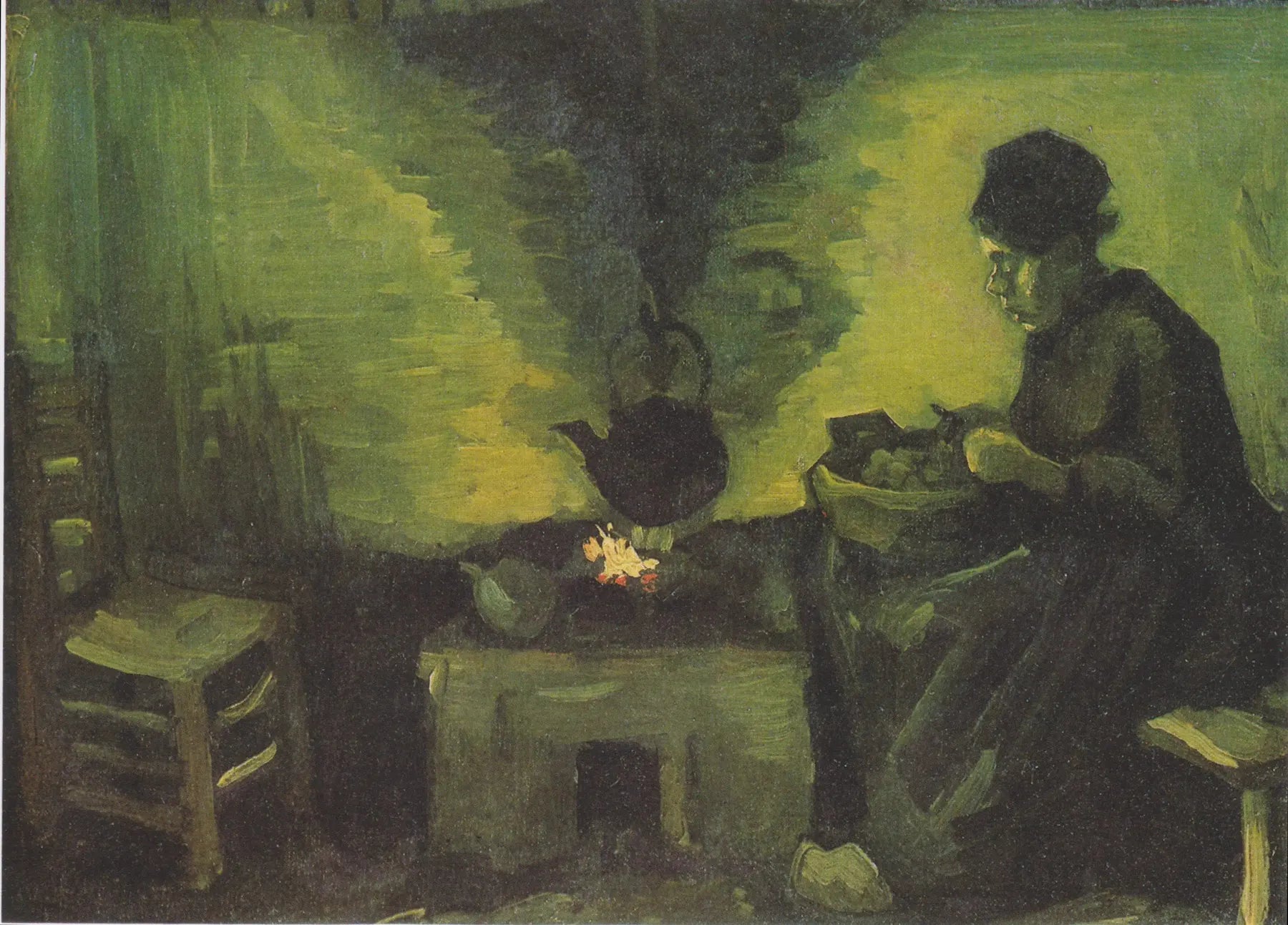 Paysanne près de l'âtre - Vincent van Gogh image 1 reproduction d’œuvre d’art à l’huile