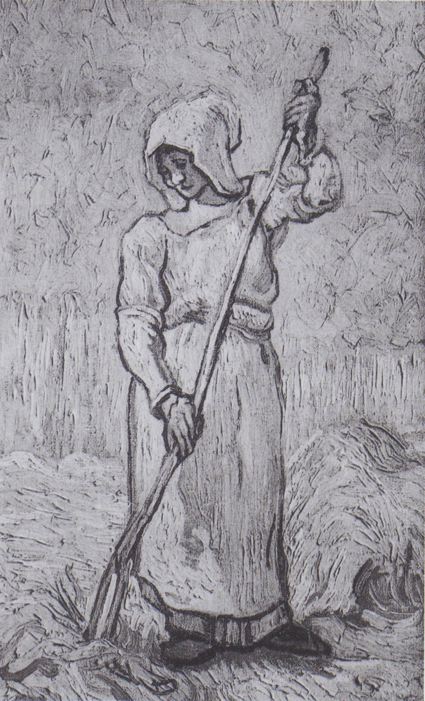 Paysanne au râteau d’après Millet F698 de Vincent van Gogh