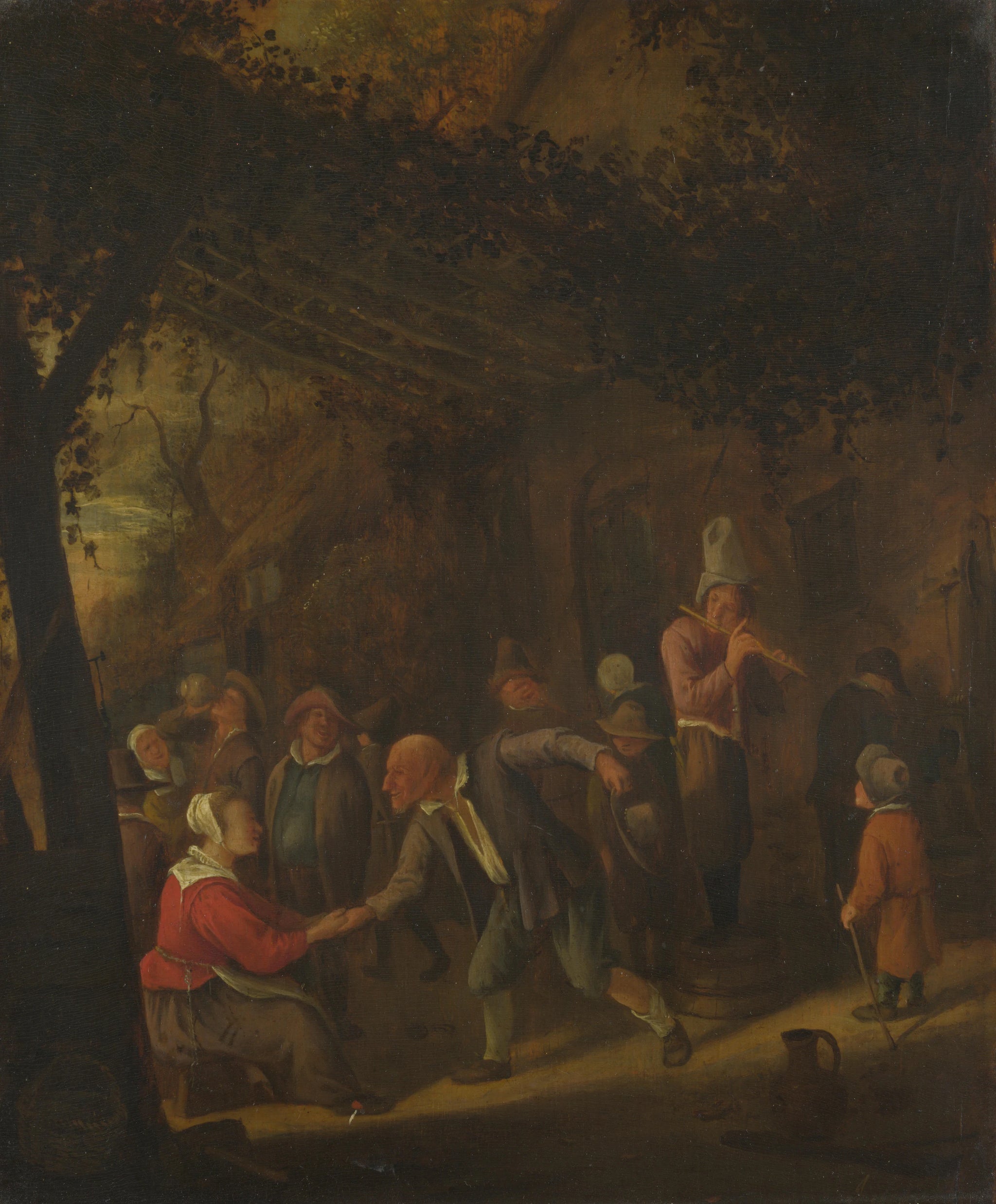 Paysans se réjouissant devant une auberge - Jan Steen