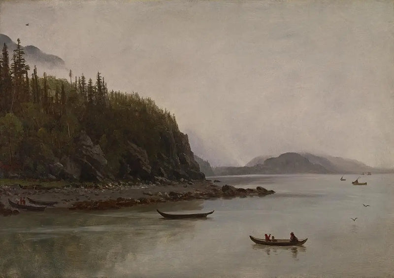ภาพวาดตกปลาแบบอินเดีย - Albert Bierstadt