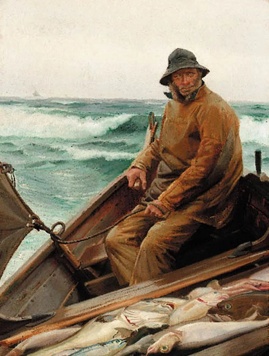Pêcheur rentrant du travail. - Michael Peter Ancher image 1 reproduction réalisée par Alpha Reproduction