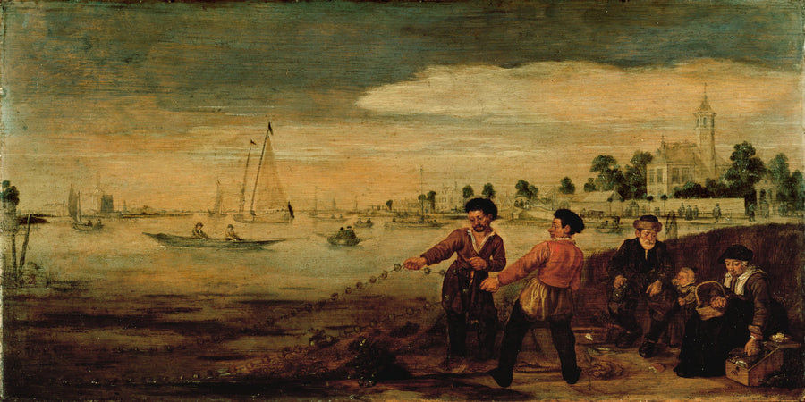 Pêcheurs sur l'Amstel à Amsterdam, à proximité du plein air « De Pauwentuin ». - Arent Arentsz