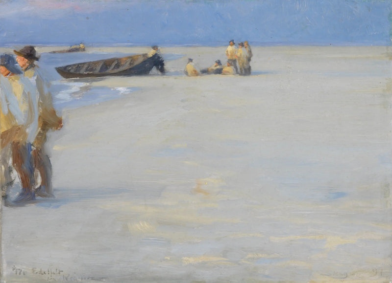ชาวประมงบนชายหาดเหนือของสกาเกน ยามเย็นฤดูร้อน - Peder Severin Krøyer