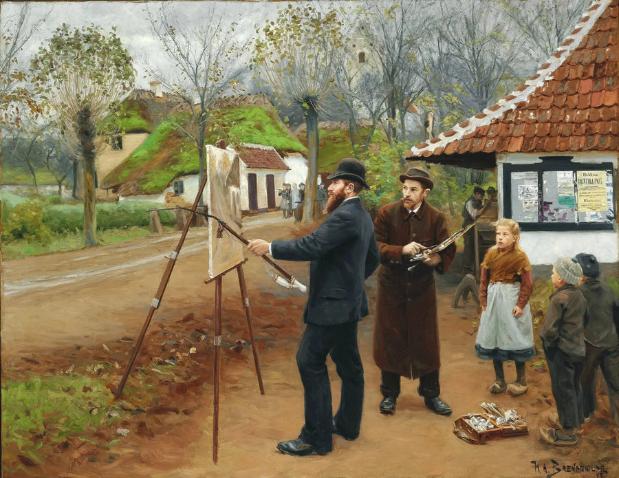ภาพวาดของ L. A. Ring ใกล้โรงหล่อของ Aasum - H. A. Brendekilde