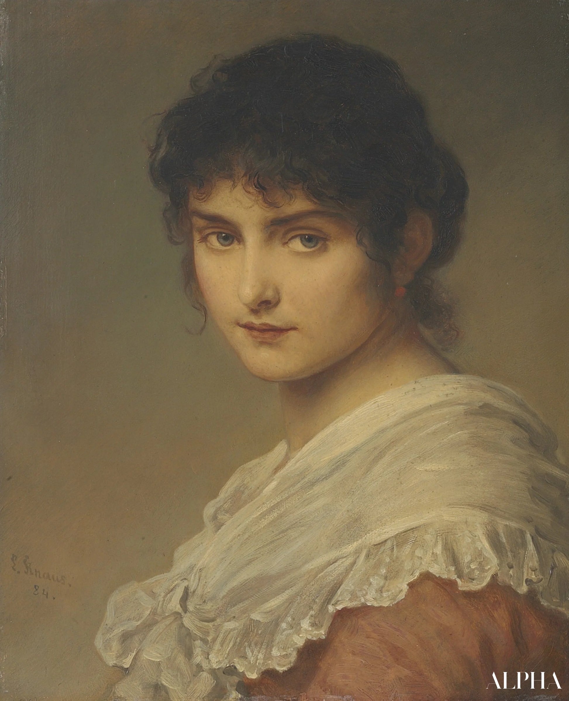 Lost in his thoughts - Ludwig Knaus - High-end reproductions of paintings and artworks