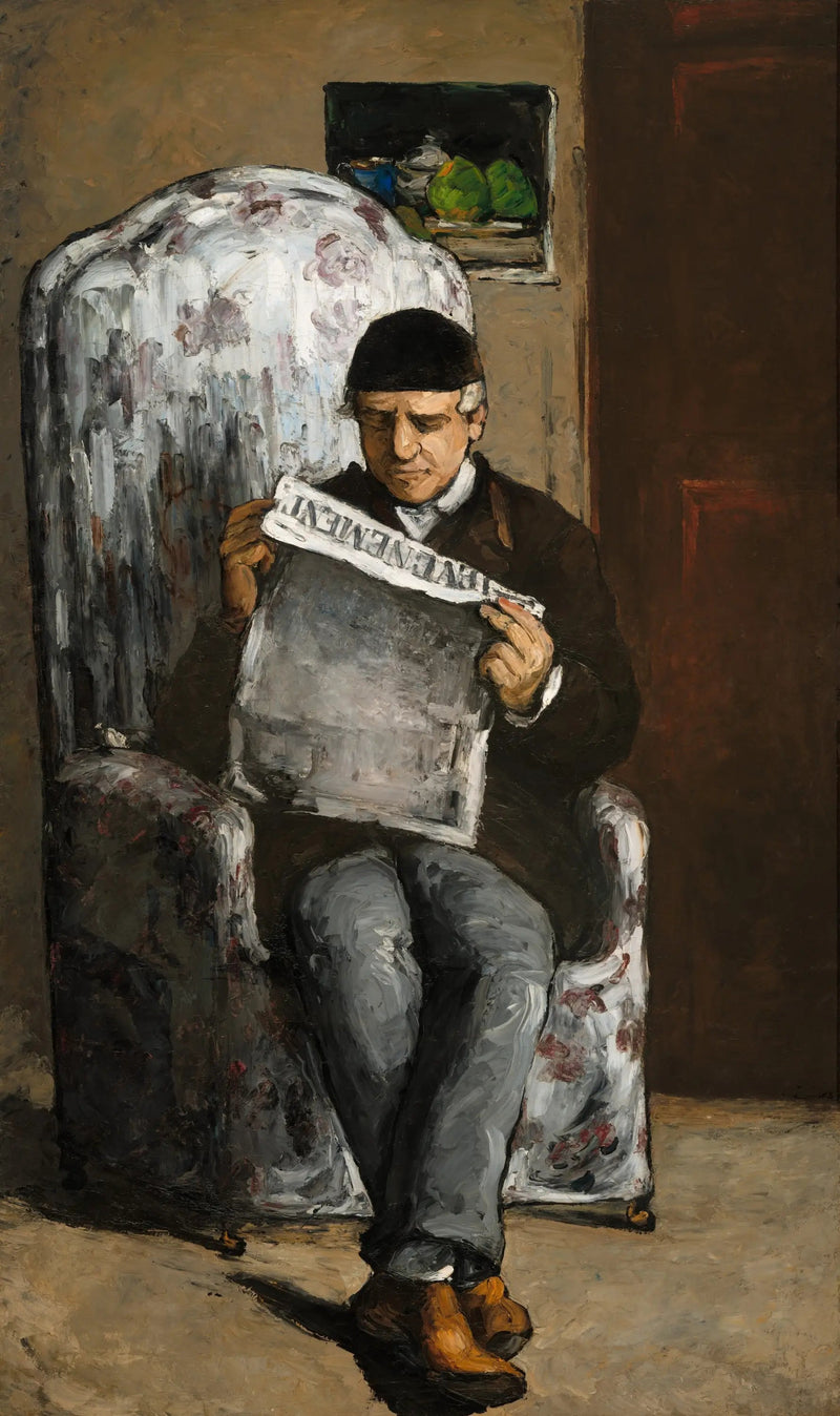 บิดาของศิลปินกำลังอ่านเหตุการณ์ - Paul Cézanne