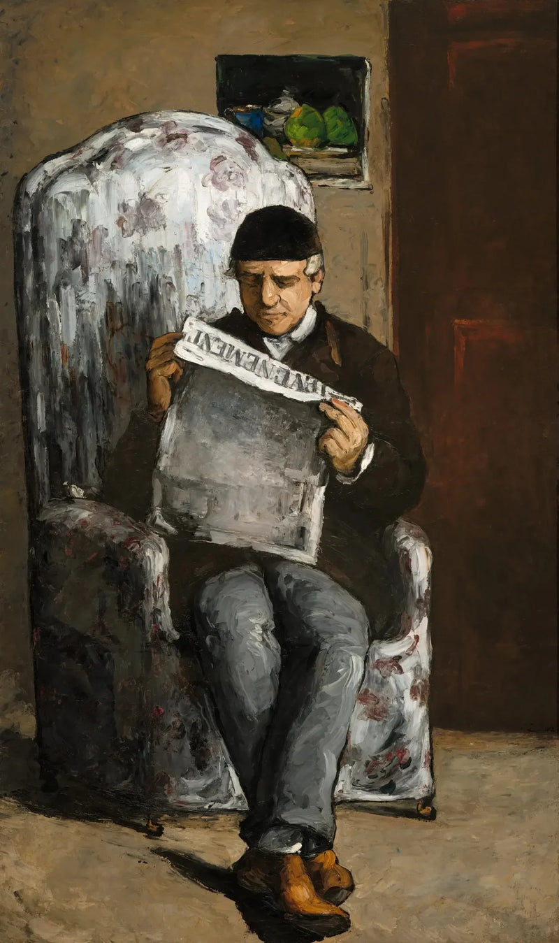 บิดาของศิลปินกำลังอ่านเหตุการณ์ - Paul Cézanne
