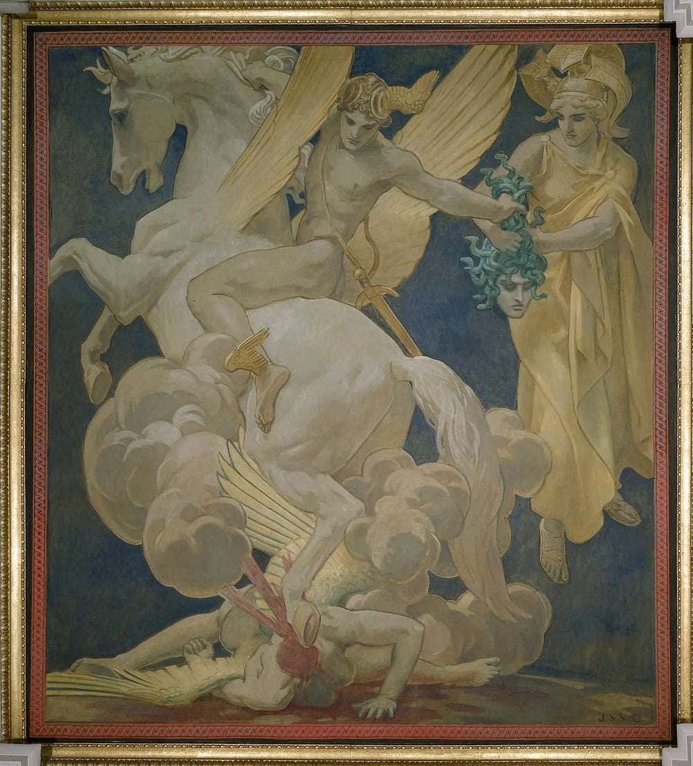 Persée sur Pégase tuant Méduse - John Singer Sargent image 1 copie de tableau peinte à la main