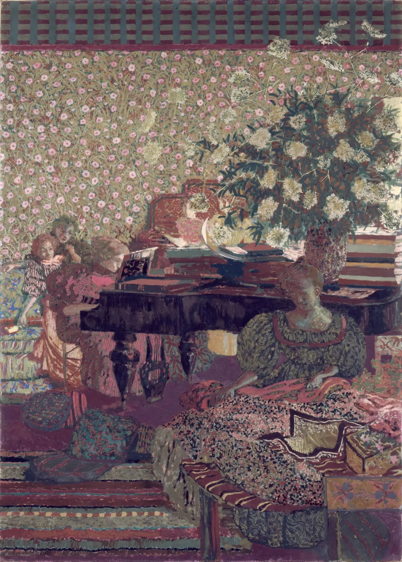 Personnages dans un intérieur. La musique - Édouard Vuillard image 1 copie de tableau peinte à la main